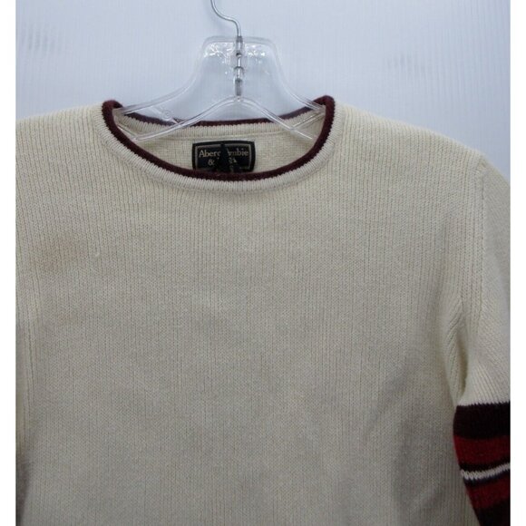 VINTAGE Abercrombie & Fitch Sweater Medium Cropped Pullover Crewneck - Picture 2 of 10